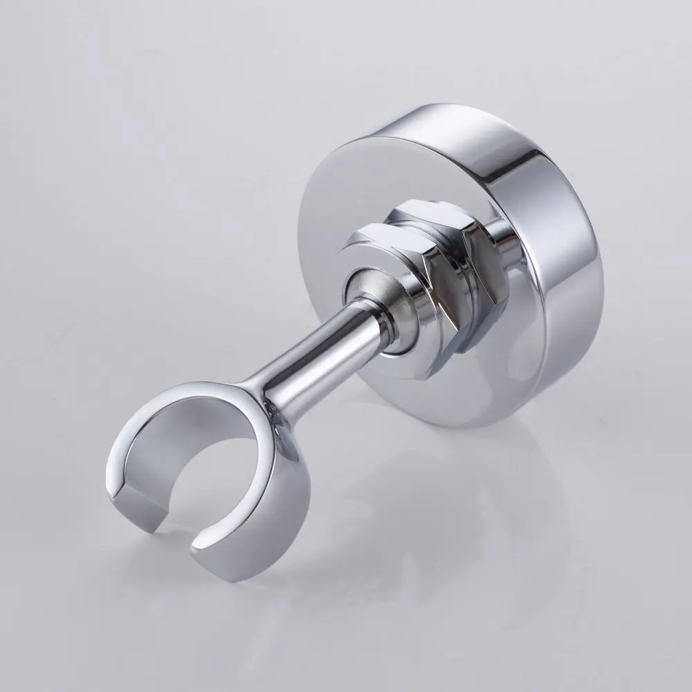 Polished Chrome Solid Brass Shower Head Bracket Holder Stepless Adjustable Wall Mount,Shower