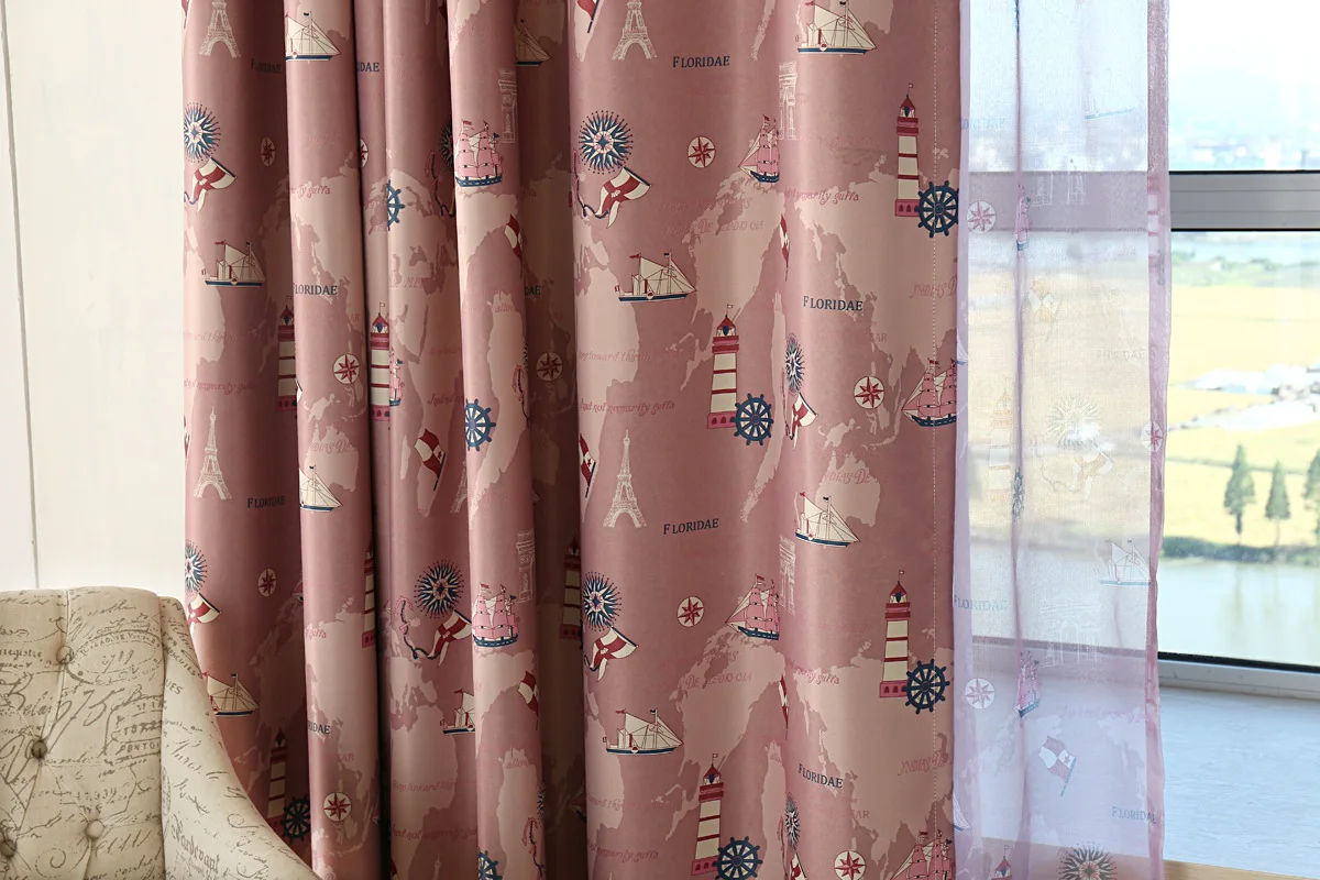 Shaoxing Ke Qiao светло-текстильный городской Завод Прямая оптовая продажа с нулевым вырезом Средиземноморский Морской стиль шторы