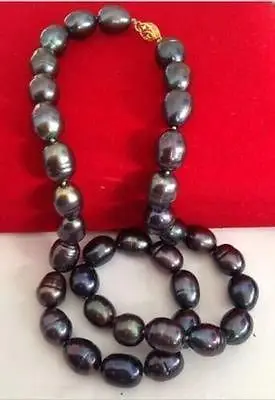 

Wholesale FREE SHIPPING > REAL AAA 11-13MM TAHITIAN NATURAL BLACK PEARL NECKLACE 14KGP