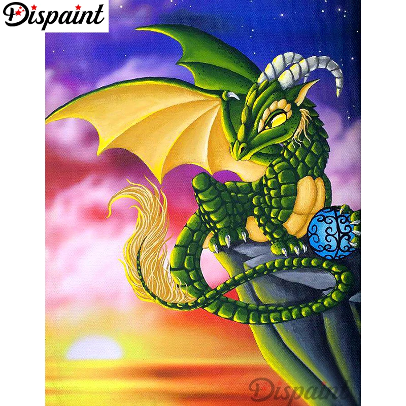 

Dispaint Full Square/Round Drill 5D DIY Diamond Painting "Cartoon dragon" 3D Embroidery Cross Stitch Home Decor Gift A10119