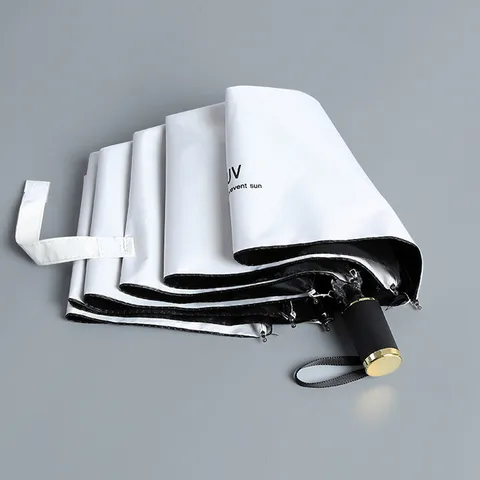 3 Revestimento Protetor Solar Anti uv Sol Dobrável Guarda chuva Preto Chuvoso Umbrella Parasol Simples Feminino Coreano