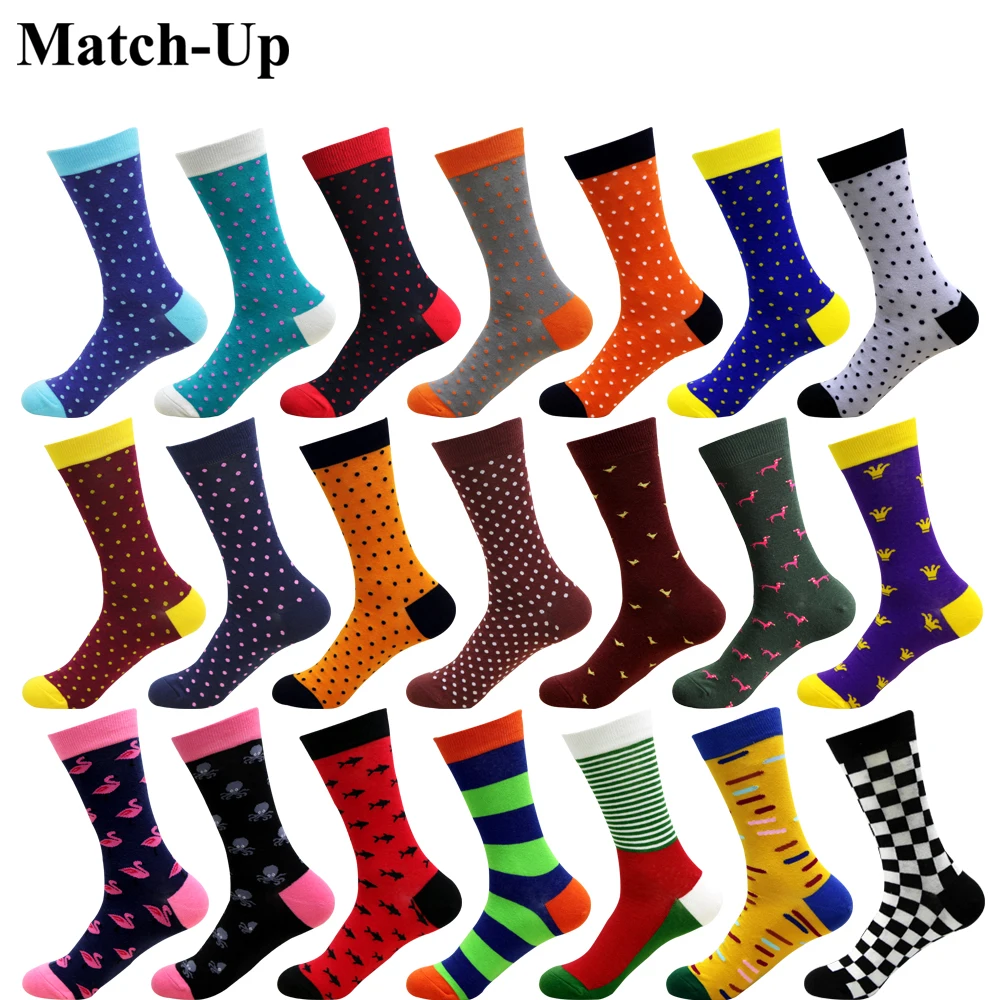 Match Up New men's color Business socks combed cotton socks brand dot ...