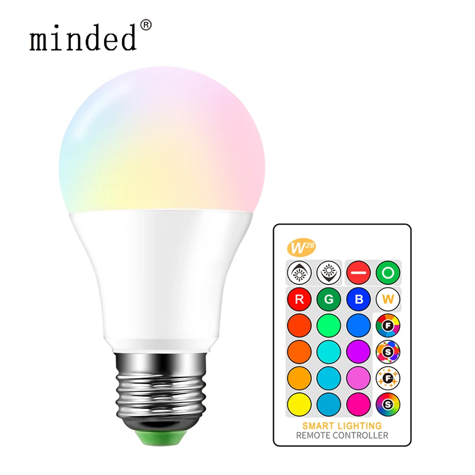 

E27 RGB LED Bulb Light 5W 10W 15W 85-265V RGBW RGBWW Light Bulb 16 Color Changeable Home Decoration IR Remote Control RGB Bulbs