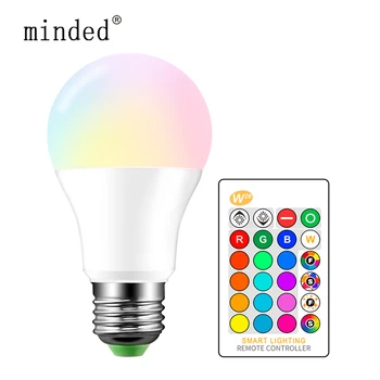 

E27 RGB LED Bulb Light 5W 10W 15W 85-265V RGBW RGBWW Light Bulb 16 Color Changeable Home Decoration IR Remote Control RGB Bulbs