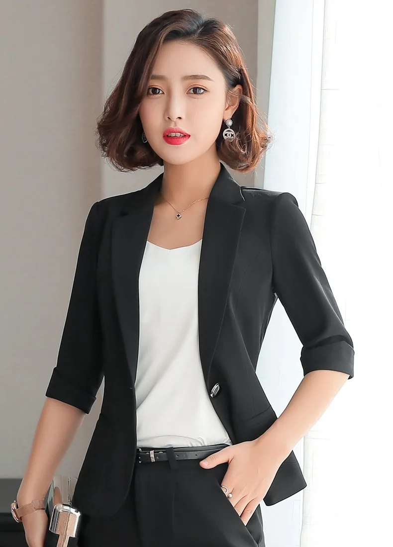 Coat female new style one button fashion five-point sleeve temperament casual small suit female small suit ladies coat