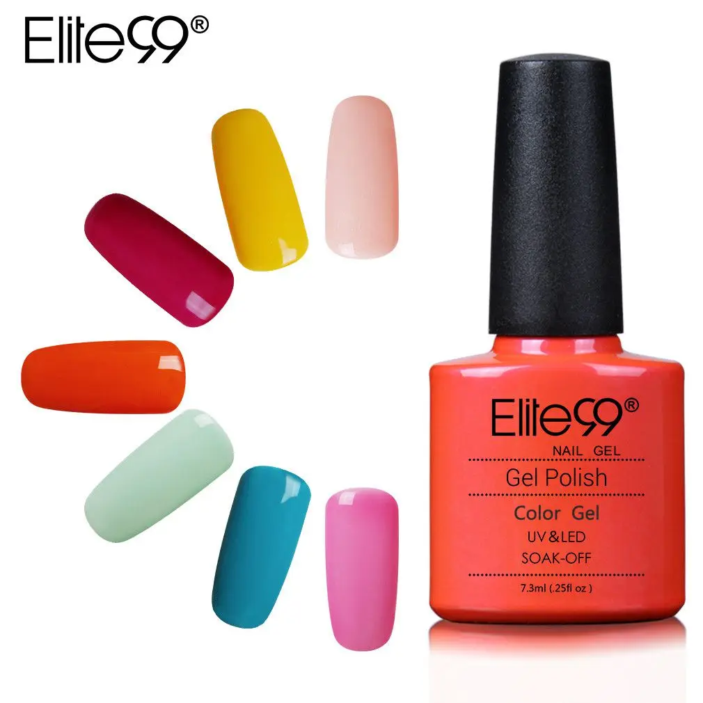 

Elite99 7.3ml Long Lasting Color Gel for Nail Polish Soak off UV Nail Primer Art Gel Varnish Lacquer Polish Need Lamp Curing