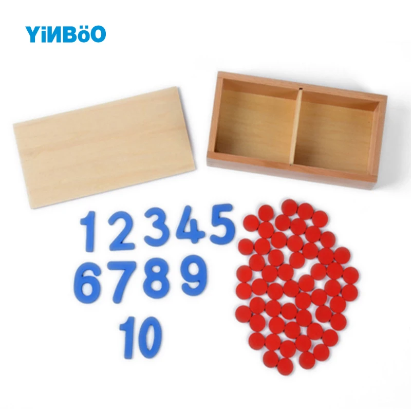 Montessori Educational Wooden Toy Cards Counters Math Number for Early Childhood Preschool Training Kids Toys