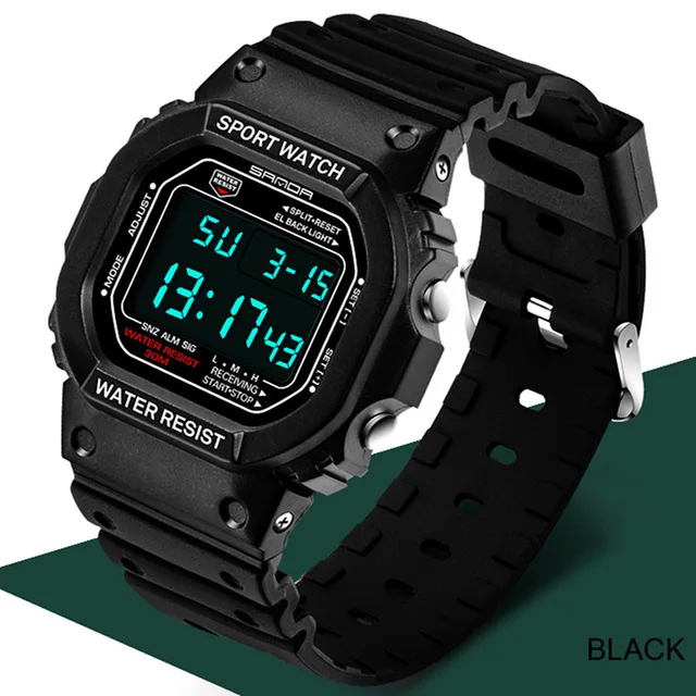 Брендовые наручные часы SANDA для мужчин G стиль водонепроницаемые спортивные военные часы шок Мужские Цифровые часы Relogio Masculino 329 - Цвет: Черный