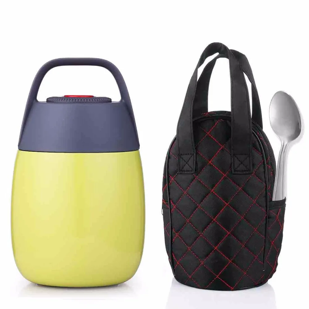 

ONE Thermal Stew Pot Vacuum Pot Belly Design Mini 450ml Breakfast Box Lunch Box With Portable Bag Thermos For Food Stew Cup