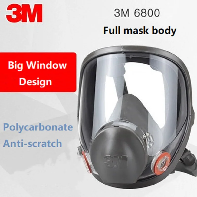 

3M 6800 Full Face Gas Silicone Mask Filter Respirator Anti-dust Scratch Ultimate X Paint Pesticide Spray Weld Chemical Mask