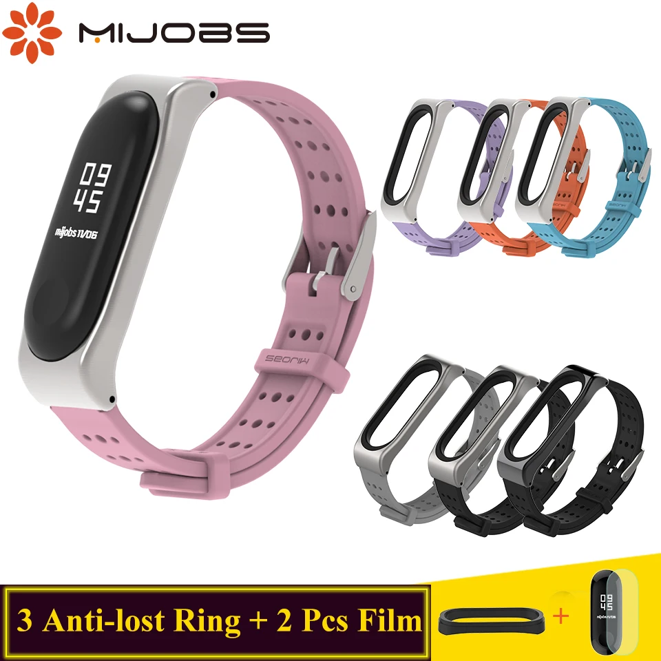 

Mijobs Mi Band 4 3 Silicone Wrist Strap for Xiaomi Mi Band 4 3 Smart Band Accessories Wristbands Bracelet Miband 4 3 Strap Metal