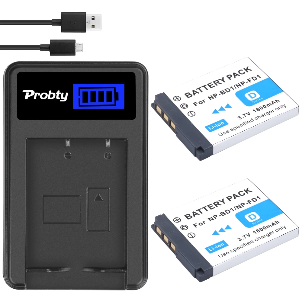 Np-Bd1 Batteria + Caricabatterie Per Sony Cyber-Shot Dsc-Dsc-T700H Dsc-T900 Dsc-T900B Dsc-T2 Dsc-T2/B Dsc-T2/G Dsc-T2 /P Dsc-T2/L Dsc-T2/
