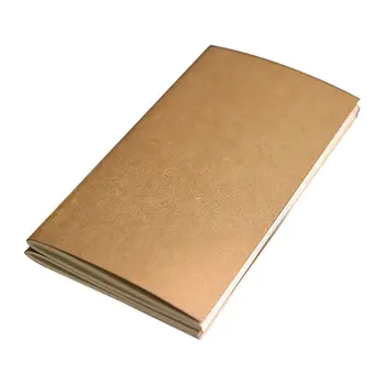 

2 Pcs Notebook for Travelers - blank page Travel Journal Set - Kraft Brown Soft Cover - H5 Size - 210 mm x 112 mm - 64 Pages/