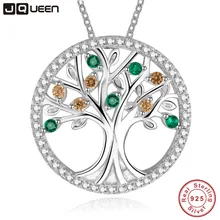Árbol De La Vida 925 esmeralda morganite Plata Esterlina Collar Largo para Las Mujeres de La Vendimia de Múltiples Capas Collar Colgante de Joyería Femenina