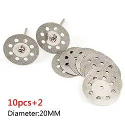 10 шт. мм 20 мм с алмазным покрытием Двусторонняя резка диски металлическое колесо-кресало диск круговой пилы Dremel интимные аксессуары для