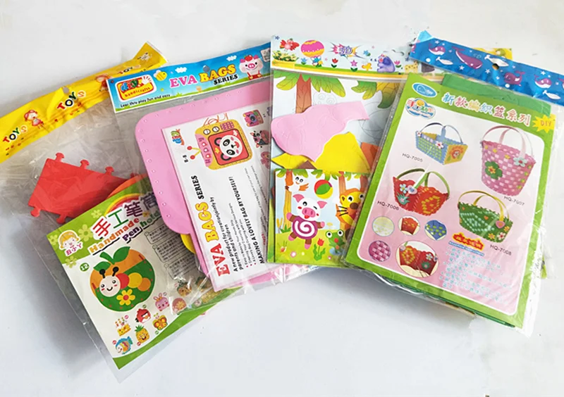 Happyxuan, 8 дизайнов/партия, детские наборы для рукоделия, набор, EVA пена, наклейки для детского сада, креативная обучающая игрушка ручной работы, подарок для девочек