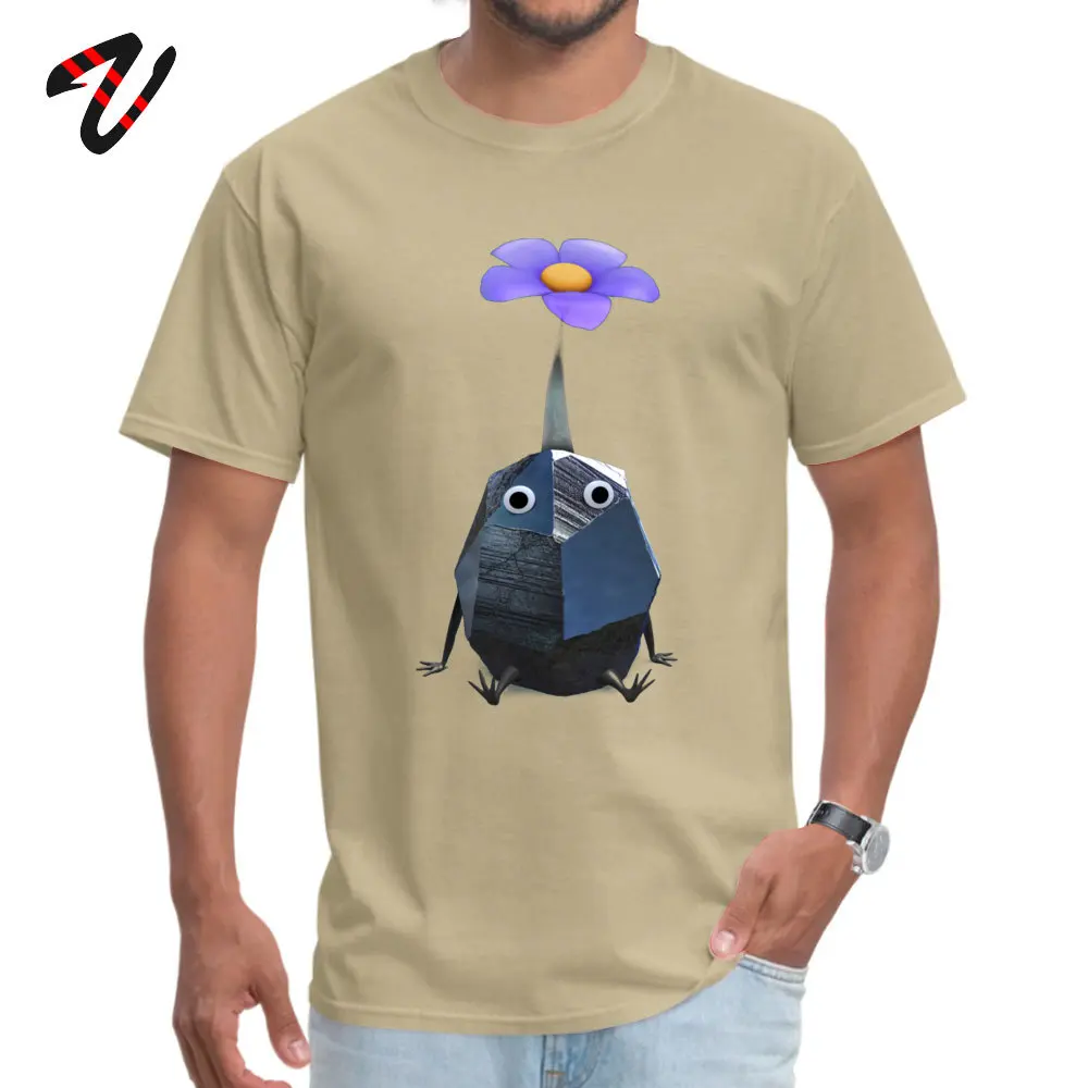 Rock Pikmin Design Summer Autumn 100% Cotton Round Neck Mens Tops Shirt Classic Tee Shirts Cheap Short Sleeve T Shirts Rock Pikmin -29462 beige