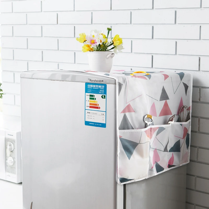 PiniceCore Household Washing Machine Refrigerator Dust Cover Waterproof Refrigerator Cloth Case Sundries Organizer Accessories Random Color