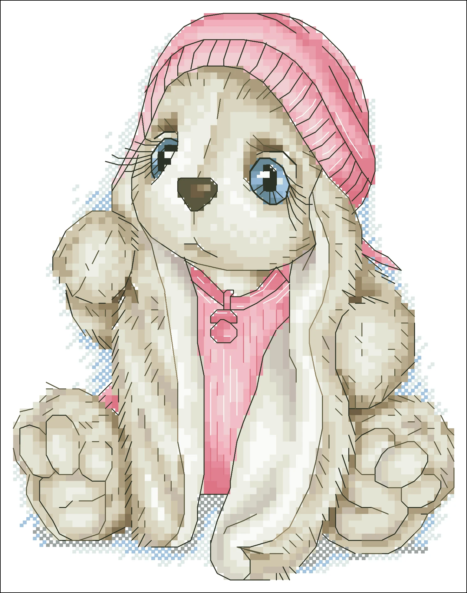 Oneroom кролик носить шерстяную шапочку Вышивка крестом посылка мультфильм 18ct 14ct 11ct ткань хлопок нить вышивка DIY ручной работы