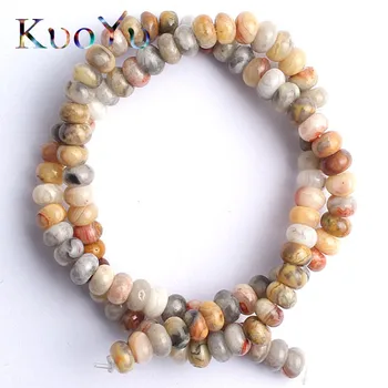 

Natural Crazy Agates Stone Rondelle Beads Loose Spacer Beads For Jewelry Making 15"inch 6/8/10mm DIY Bracelet Necklace Wholesale