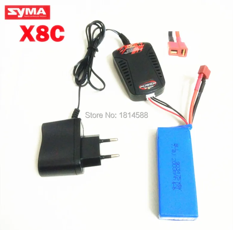 1PCS font b battery b font and charger Syma X8 X8C X8C 1 X8W 7 4V