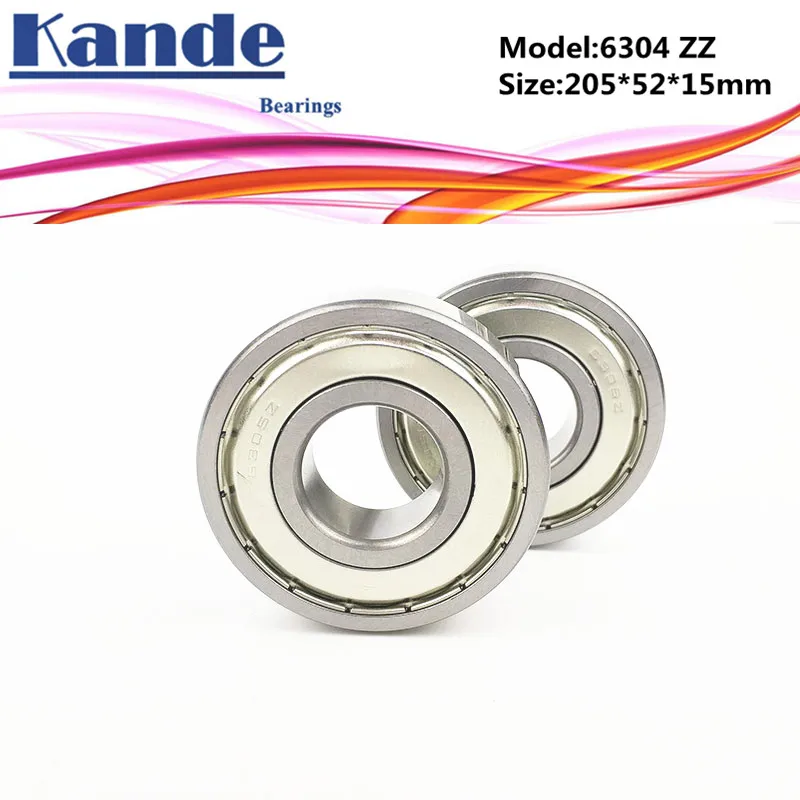 

Kande 6304ZZ 2PCS ABEC-5 6304 2Z Single Row Deep Groove Ball Bearing 20x52x15 mm High Quality 6304 ZZ