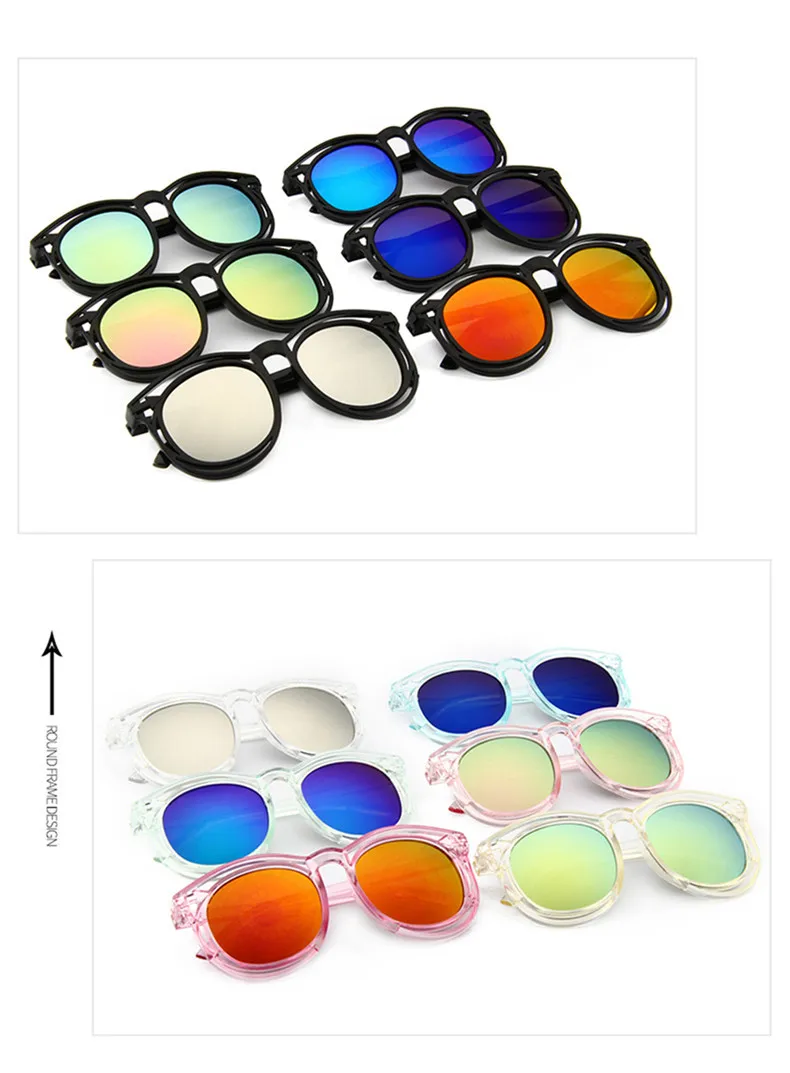 Ywjanp очки детские одежда для детей фирменного дизайна Для мальчиков и девочек модные цветные модные квадратные солнцезащитные очки двусторонние; женские открытые солнцезащитные очки UV400