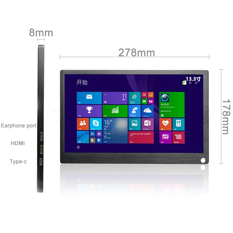 11,6 дюймов 1920*1080 8 мм тонкий Usb портативный монитор для PS3 xbox PS4 HDMI ips ЖК-дисплей экран для ПК ноутбук с кожаный чехол