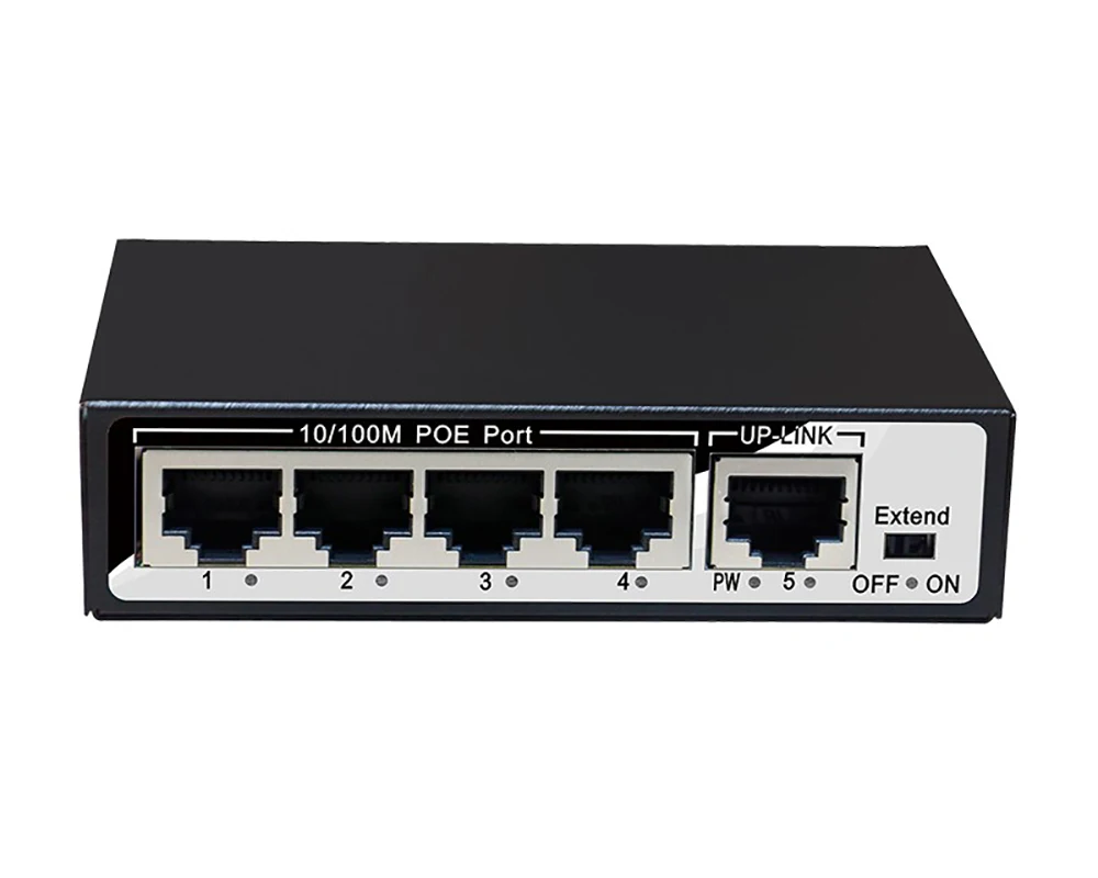 4ch коммутатор питания через Ethernet 1ch RJ-45 uplink порт 10/100 Мбит Мини Мощность over Ethernet IEEE802.3af 60W 48V