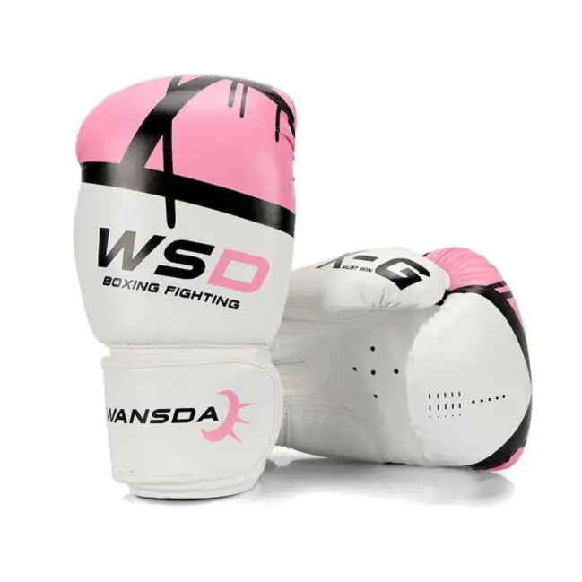 WANSDA женские/мужские/Детские Боксерские перчатки из кожи MMA Muay Thai Boxe De Luva Mitts Sanda