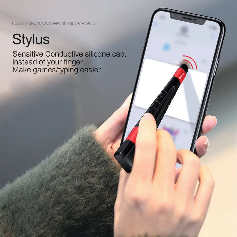 

4 In 1 Multifunction Phone Holder USB Cable Charging for iPhone X 8 7/6 Plus 2019