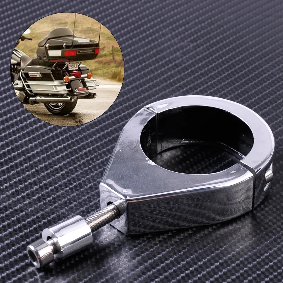 

CITALL 41mm Motorcycle Chrome Relocation Fork Clamps Indicator Turn Signal Mount fit for Harley Softail Dyna