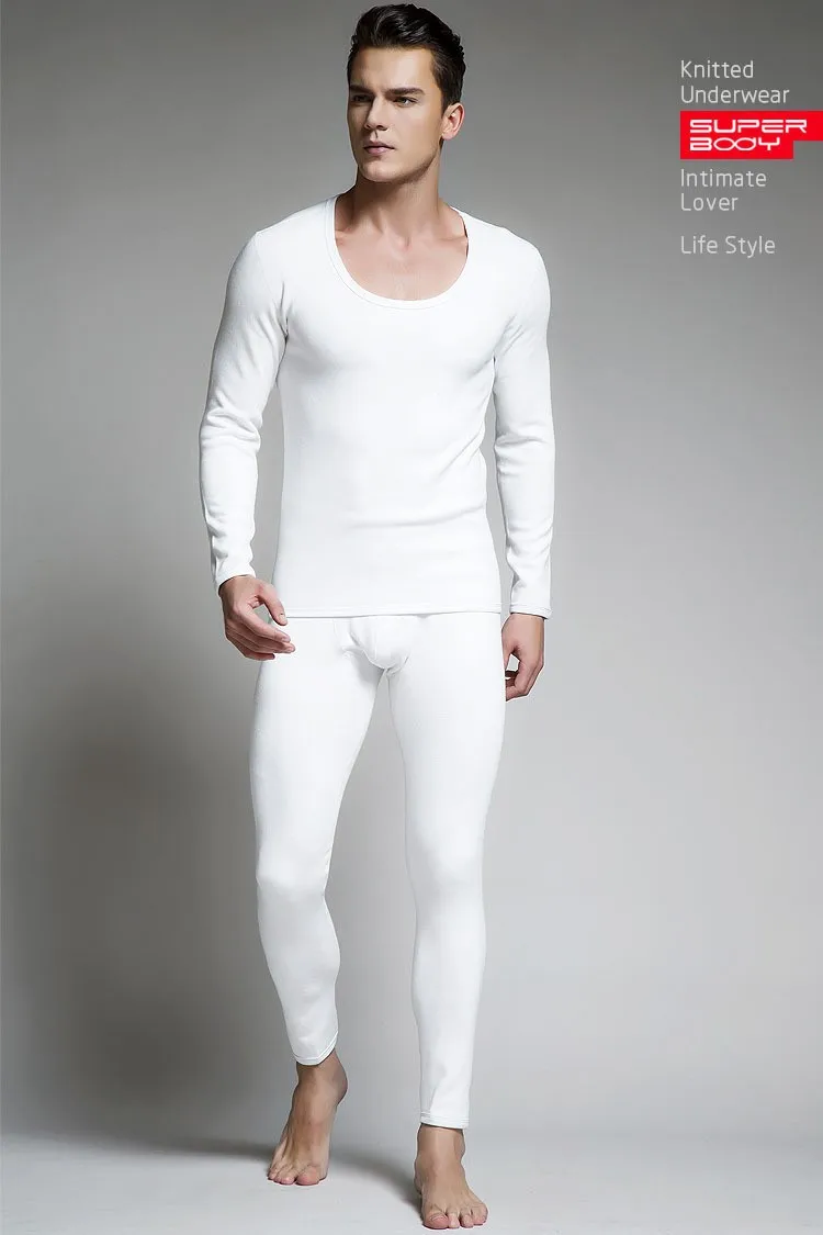 Хорошее качество Мужская мода 4 стиля зима осень наборы для сна сексуальный парень добавить шерсть теплая нижняя рубашка Lounge Пижама боди белье