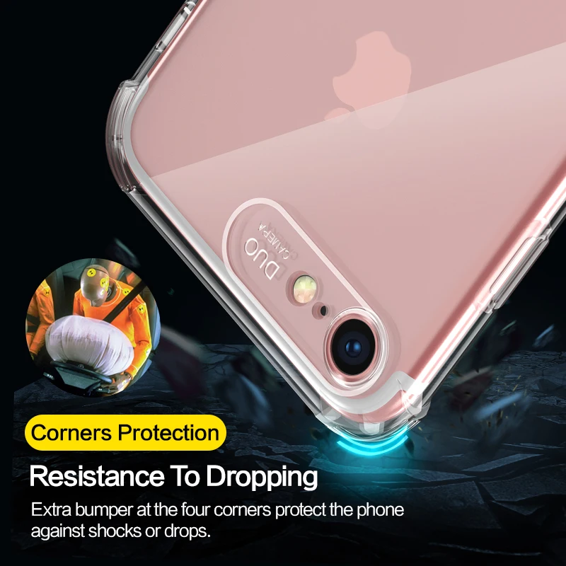 case for iphone se SmartDevil Shockproof Silicone Phone Case For iPhone 11 12 13 Pro Max X XR XS Case Transparent Protection Full Cover Back Cover best iphone se case