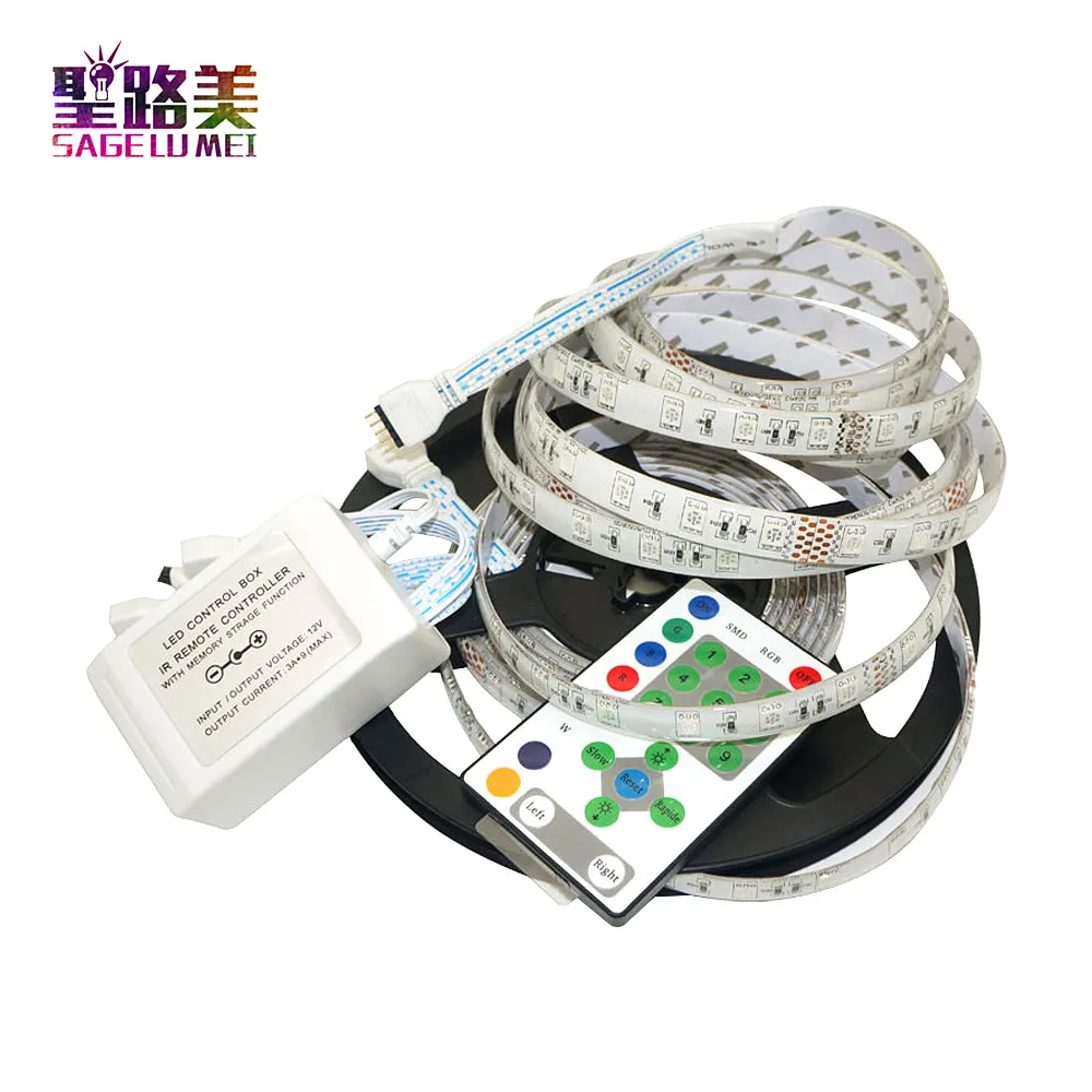 DC12V 5 м скачки светодиодные полосы SMD5050 54 светодиодов/M водонепроницаемый гибкие