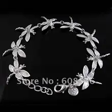 Новая мода, ювелирные изделия, 925 серебряный браслет, восемь стрекоз Стрекоза Серебряный браслет-цепочка H121