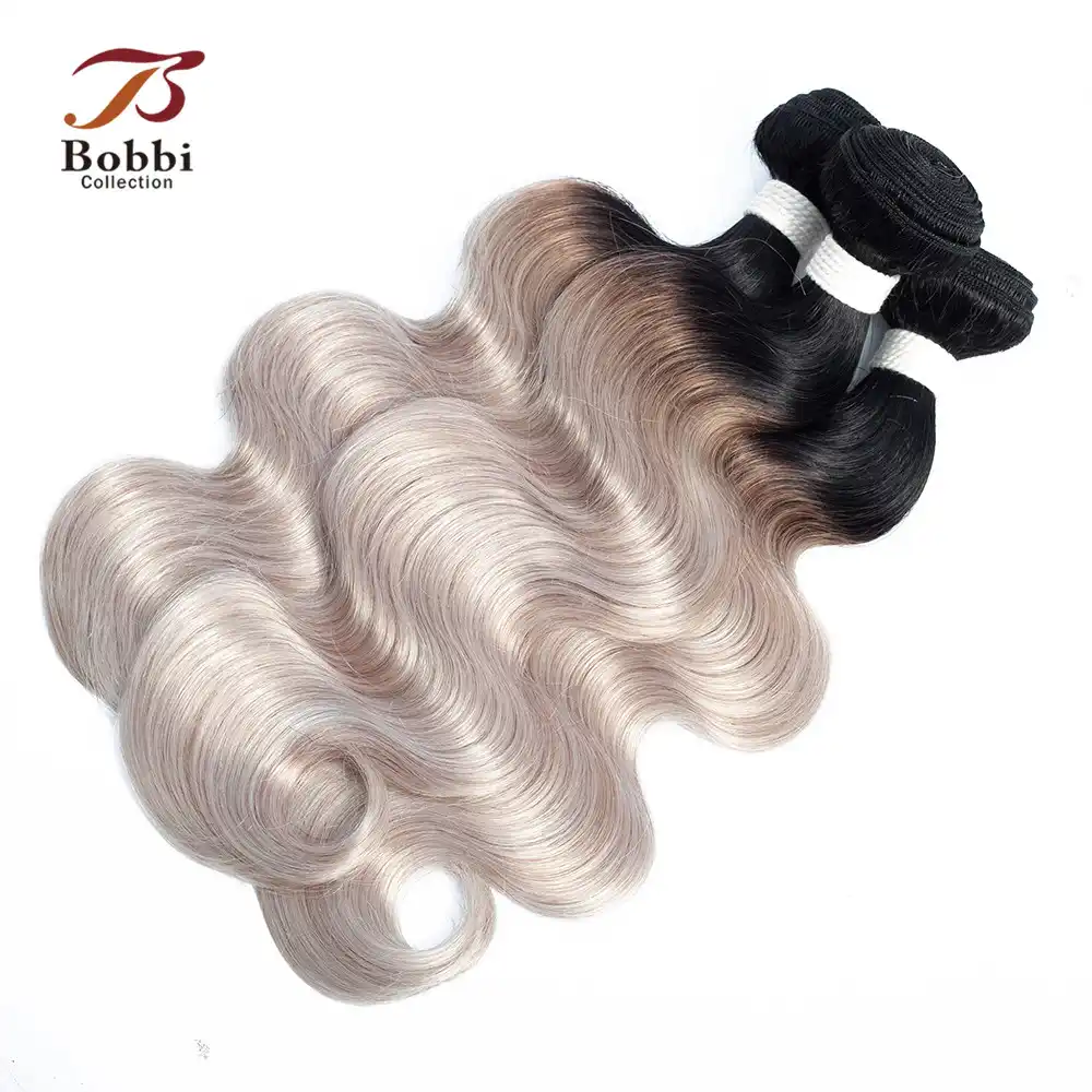 Bobbi Collection 2 3 Bundles With Closure Ombre White Grey