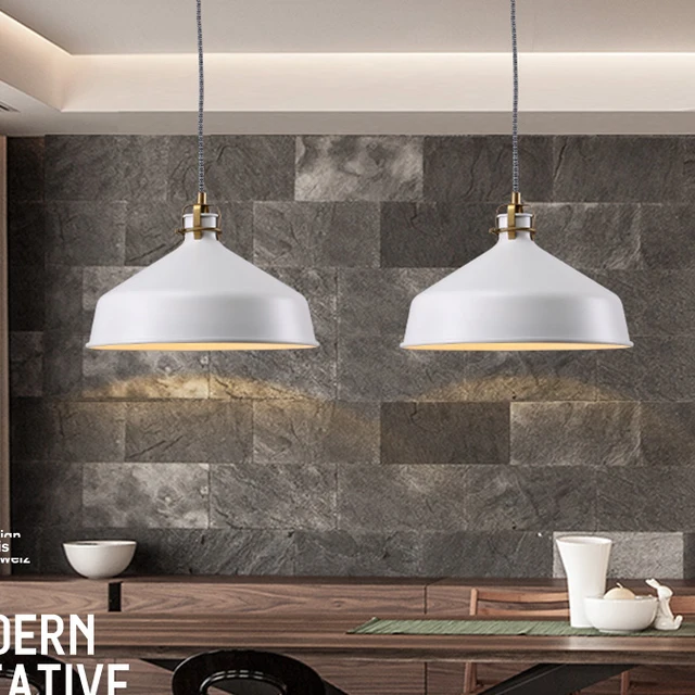 Nordic Modern White Round Pendant Lights Fixture Metal Nordic Modern White Round Pendant Lights Fixture Metal Droplight Home Indoor Kitchen Warehouse Dining