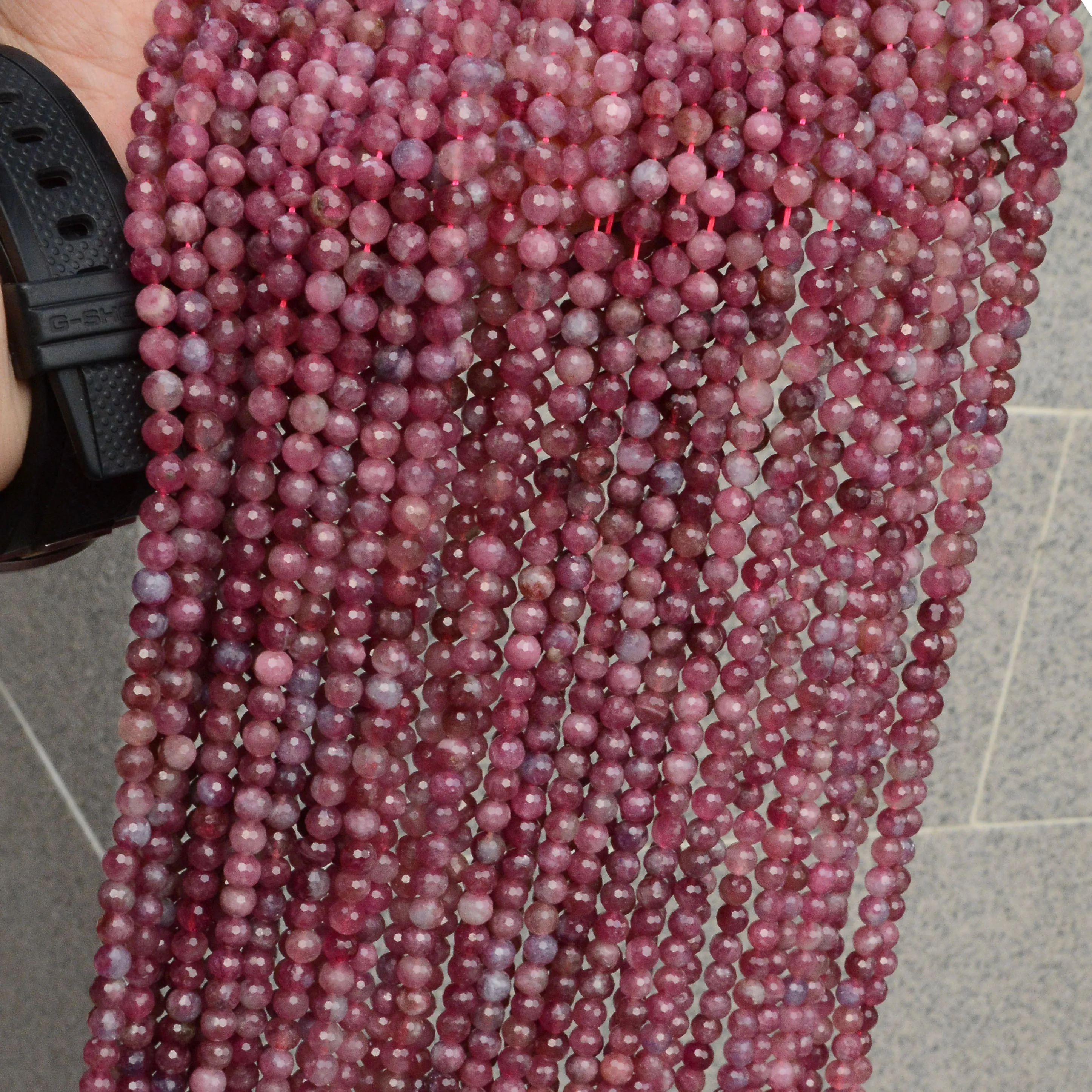 

Natural Pink Tourmaline Faceted Loose Round Beads 5.8mm - 128 Faces