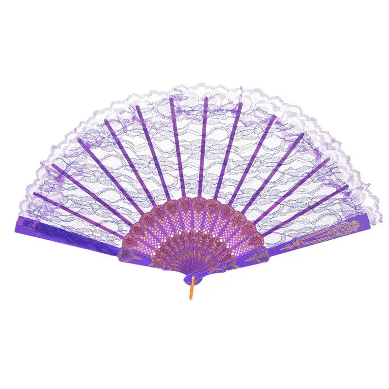 Узор китайский стиль кружева ручной складной вентилятор Танцевальная вечеринка Свадьба ручной Вентилятор Прохладный бамбуковый цветок персонализированный 19feb19