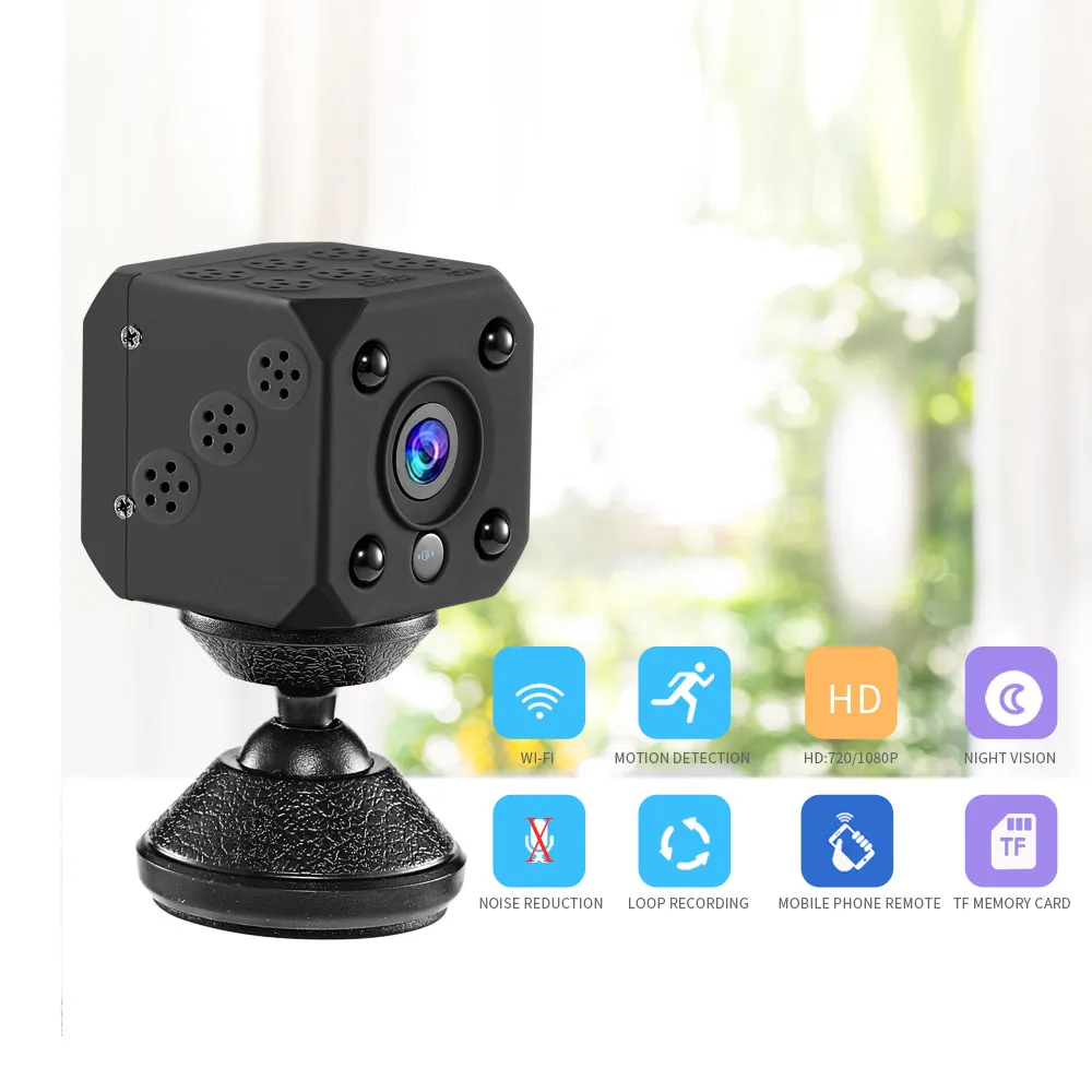 

HD1080P Mini IP Camera Home Security Wifi Camera 30M Infrared Night Vision Sport Portable Smart Wireless Camcorder 64G SD Card