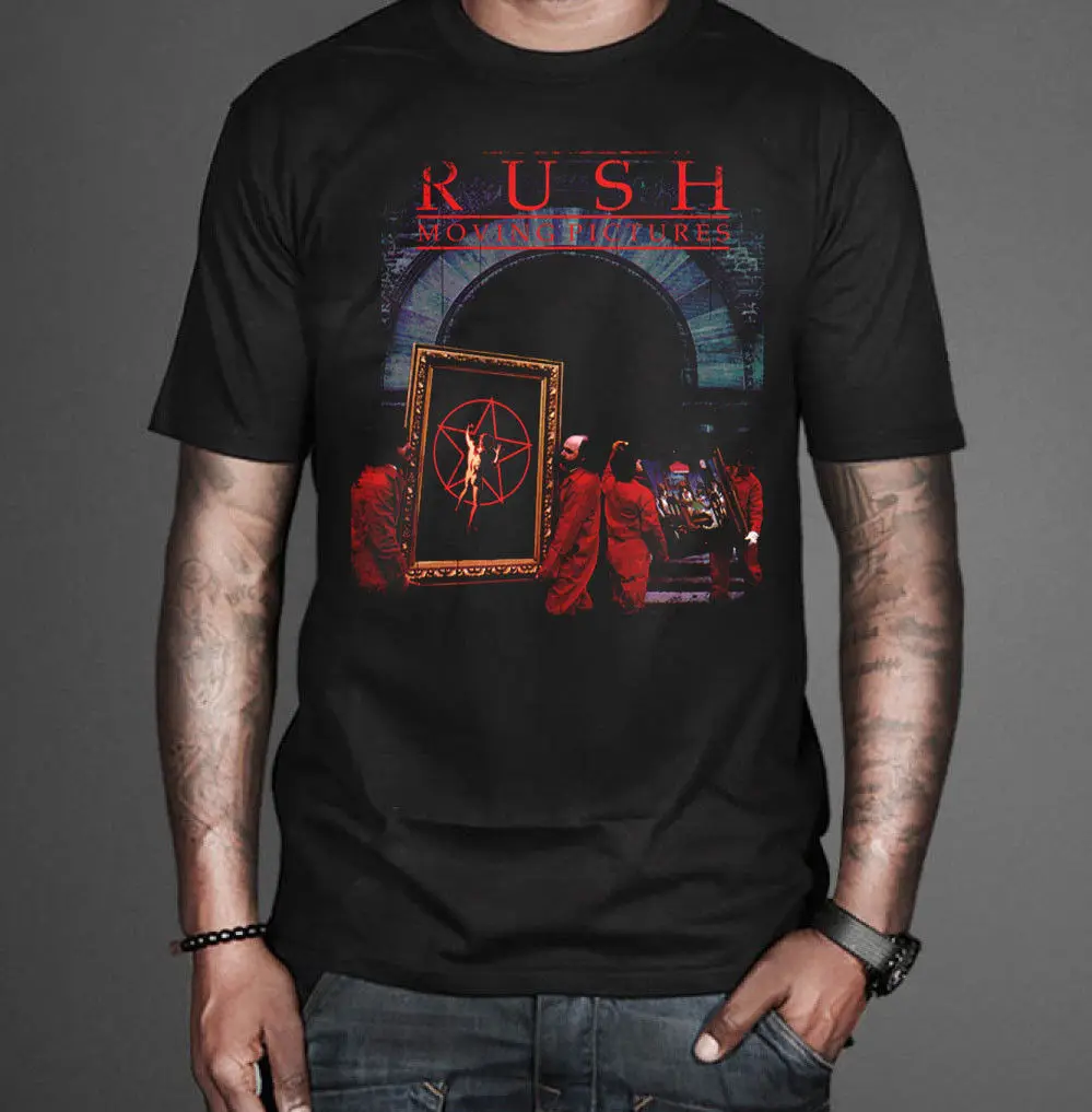 Футболка RUSH движущийся альбом с фотографиями рок группы Tee2018 новая футболка