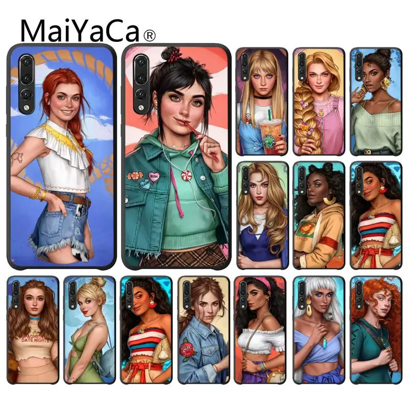 

Maiyaca Personajes disney con look actual Black Phone Case for Huawei P9 P10 Plus Mate9 10 Mate10 Lite P20 Pro Honor10 View10