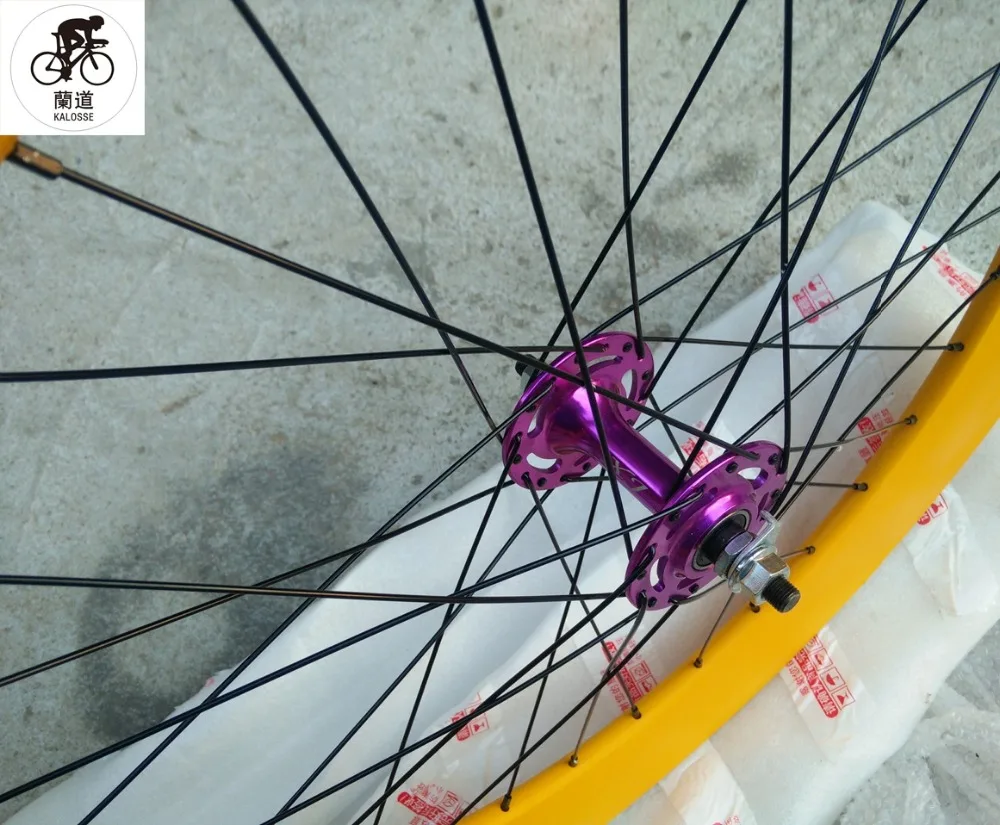 Cheap Kalosse  DIY  color  Fixed gear bicycle wheels Fixed gear bikes wheel  ball  hubs 90mm 700*23C   aluminum alloy 10
