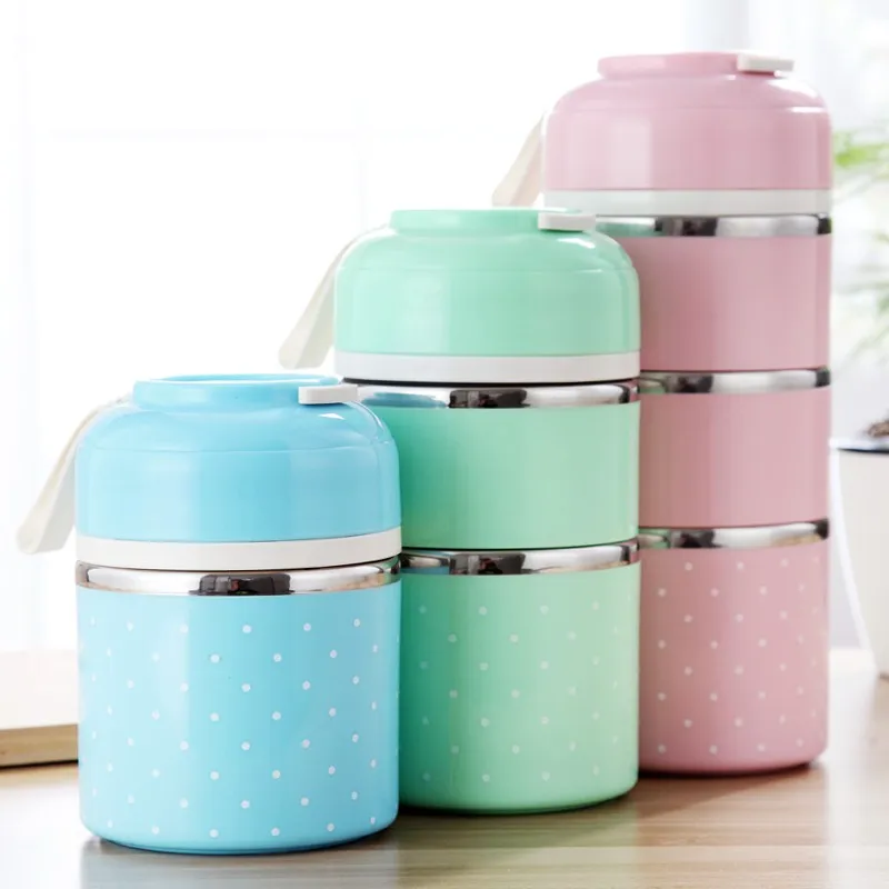 

Leak-Proof Stainless Steel Lunch Box Japanese Bento Kids Food Container Round Shape Portable Picnic Travel For School