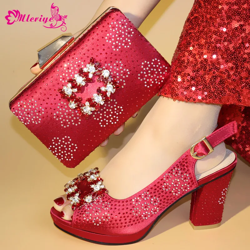 New Arrival Italian Shoes with Matching Bags High Quality Italian Shoe and Bag Set for Party In Women Luxury Women Shoes Party