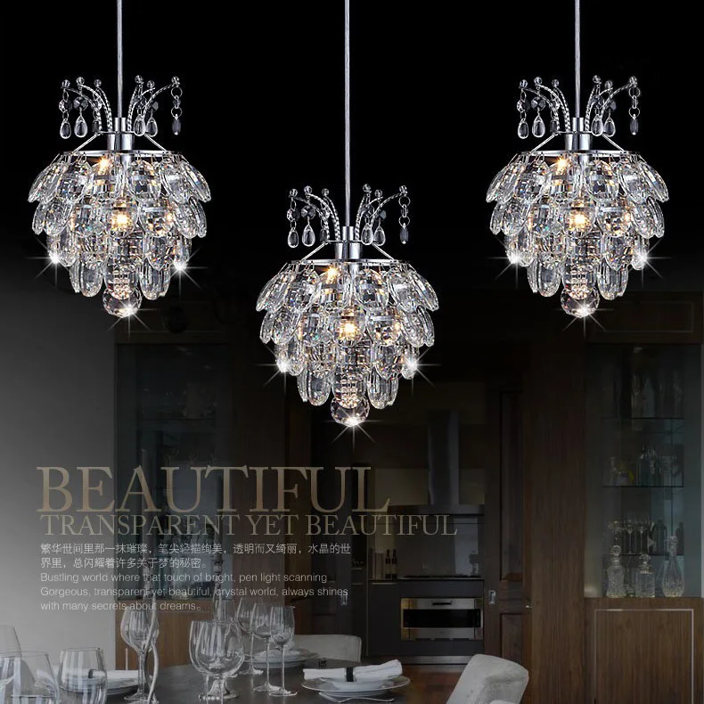 2015 new arrival Kitchen crystal pendant lamp dining room luxury crystal pendant light modern Restaurant Bar crystal lights