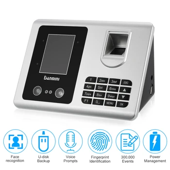 

2.8" TFT LCD Display Facial Recognition + Fingerprint Attendance Biometric Access Control USB Free Software Checking-in Reader