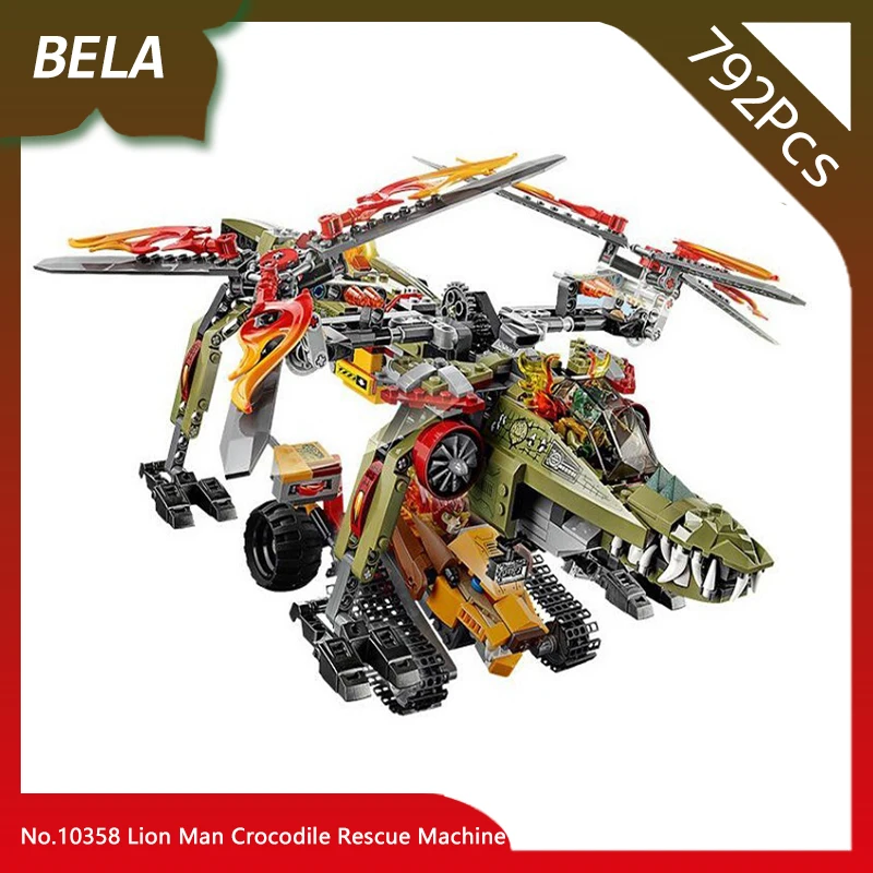 

Doinbby Bela 10358 792pcs Creator Series Lion Man Crocodile Rescue Machine Model Building Blocks Compatible with Legoings