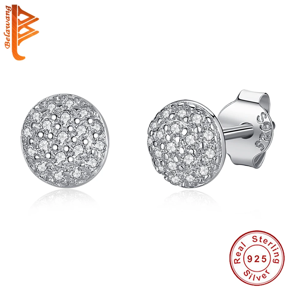 

Authentic 100% 925 Sterling Silver Stud Earrings Dazzling Droplets Clear CZ Earrings For Women Fashion Wedding Jewelry Gift